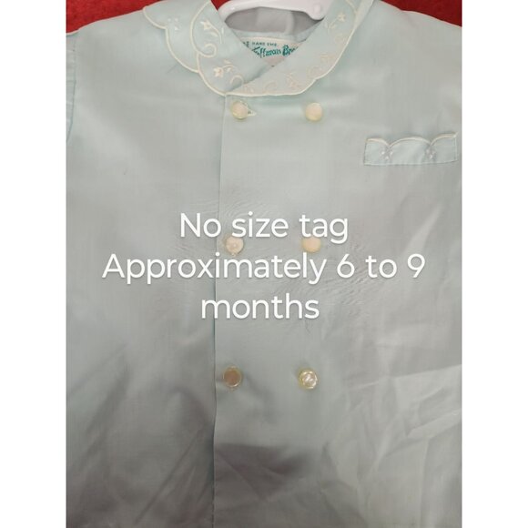 Vintage Heffman Bros Baby Boys Light Blue Hand Embroidered Christening Gown - Picture 9 of 9